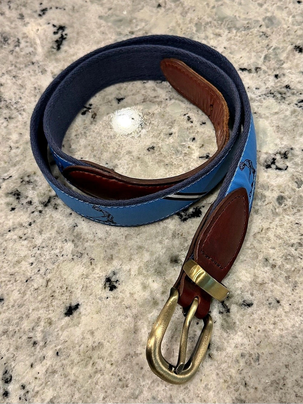 Preloved * YRI Golf Belt | Navy + Brown